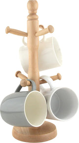 Apollo Beech Wood Kitchen Towel Holder & Mug Tree - Natural