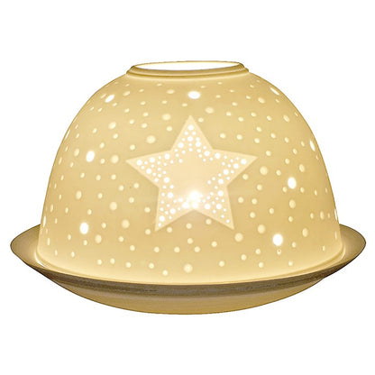 Nordic Lights Candle Holder Shade With Plate - Star With Cutout