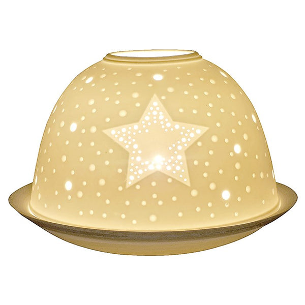 Nordic Lights Candle Holder Shade With Plate - Star With Cutout