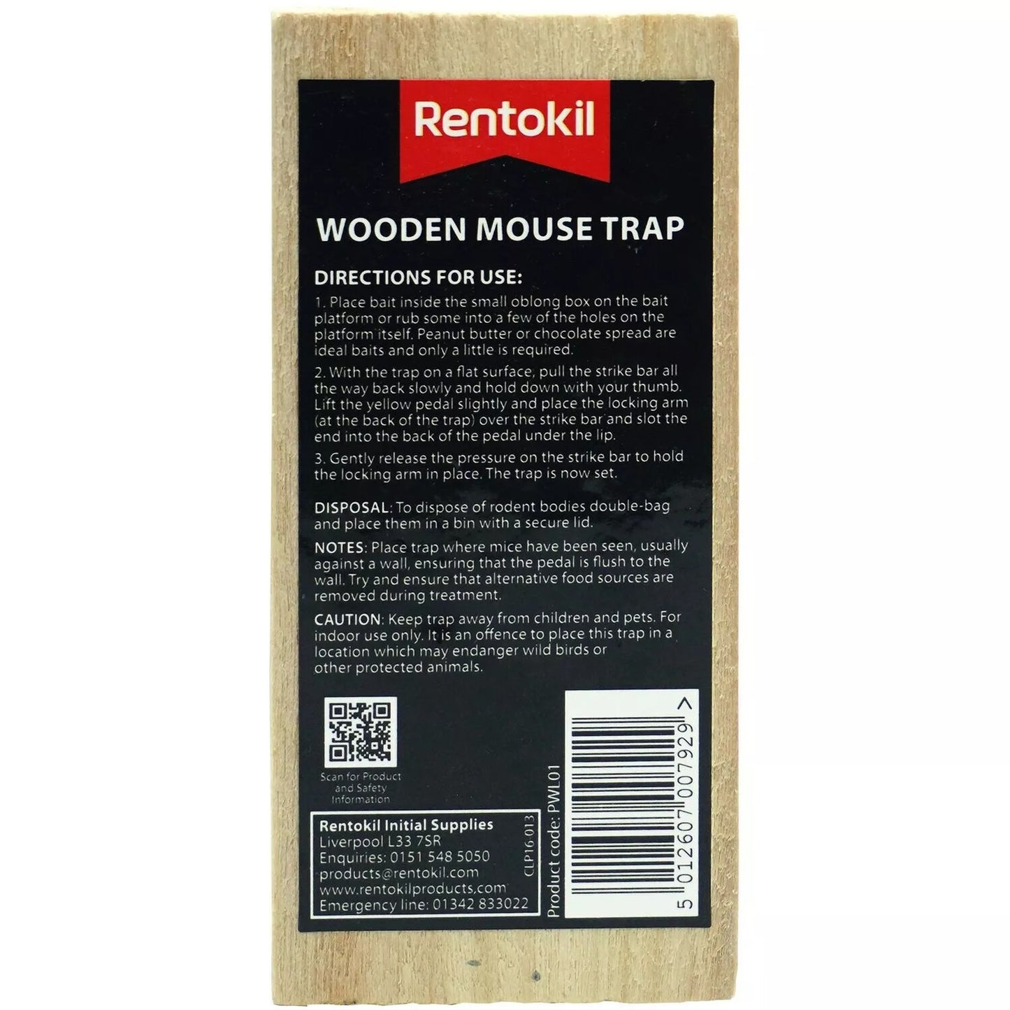 Rentokil Traditional Wooden Mouse Trap - 6 Pack