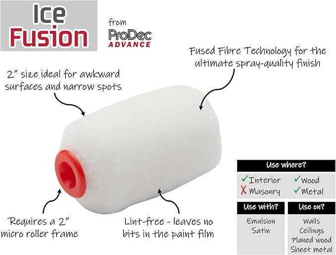 ProDec Advance Ice Fusion Micro Paint Rollers Sleeves 2" Pack of 8 