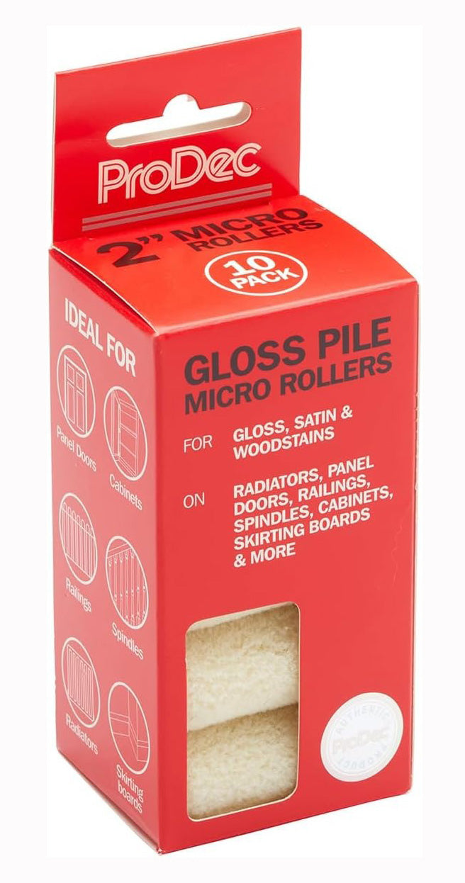 ProDec Gloss Pile Micro Paint Roller Sleeves 2" Pack of 10