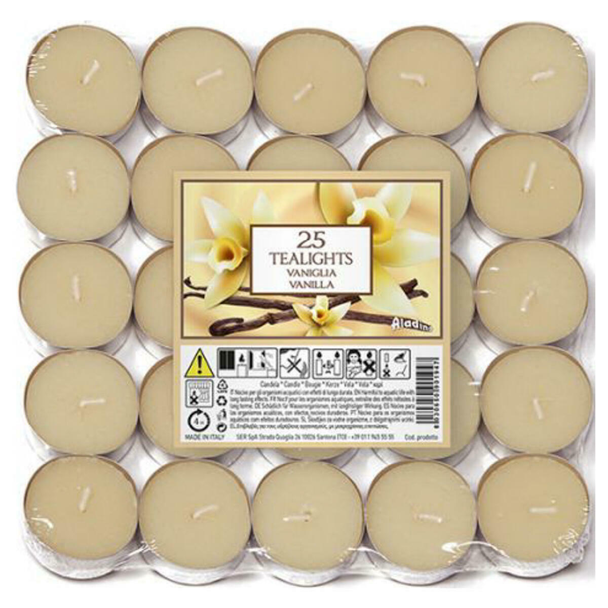 Scented Tea Lights Candles Pack of 25 - Vanilla