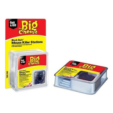 The Big Cheese All Weather Block Bait Mouse Killer Station Twin Pack STV210