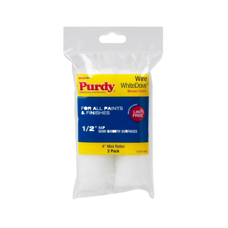 Purdy Wire White Dove 4" Roller Sleeves 1/2" Nap 2 Pack