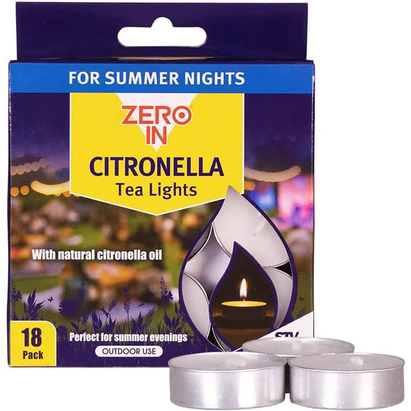 Zero In Citronella Tealights 18 Pack 