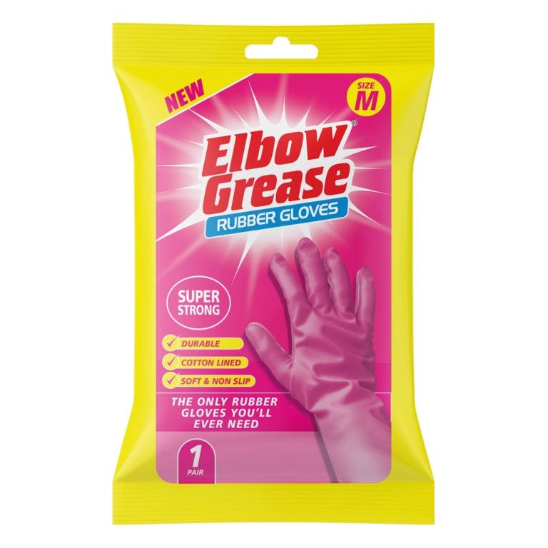 Elbow Grease Super Strong Rubber Gloves - Medium