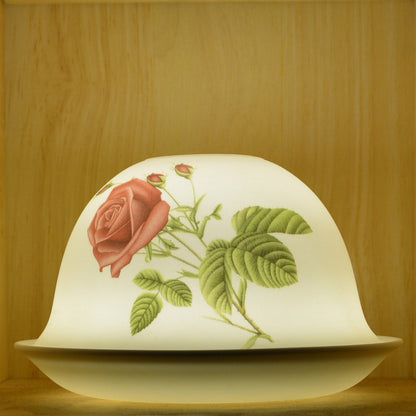 Nordic Lights Candle Holder Shade With Plate - Coloured Rose