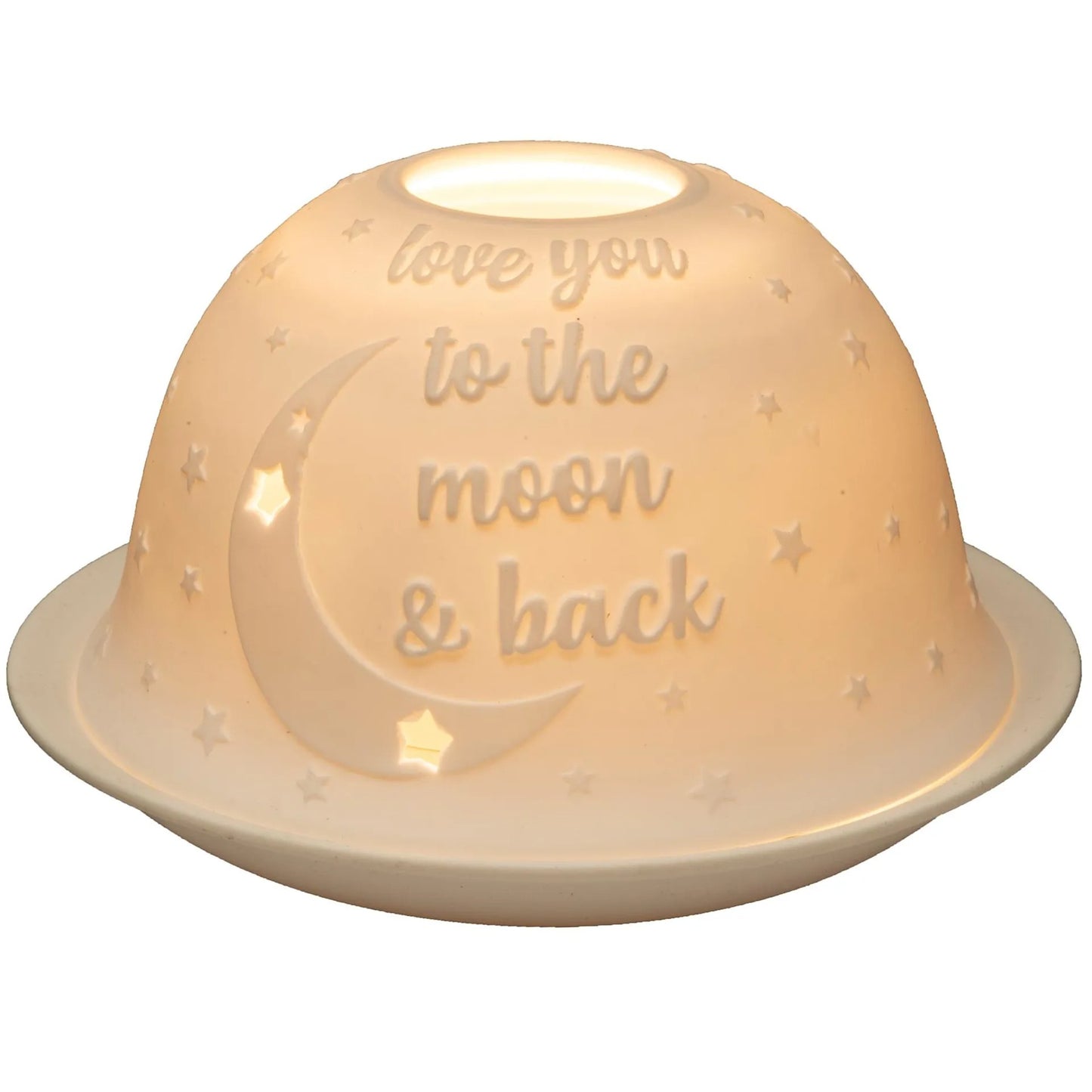 Nordic Lights Candle Holder Shade With Plate - Love You To The Moon & Back