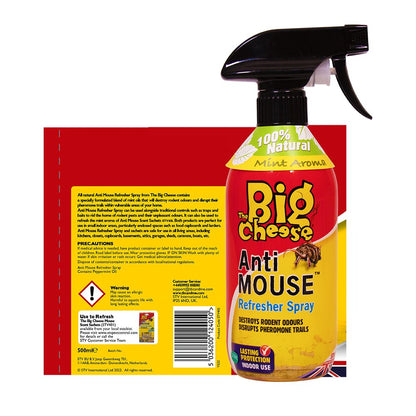 The Big Cheese Anti-Mouse Mint Refresher Spray - Deters Rats & Mice - 500ml