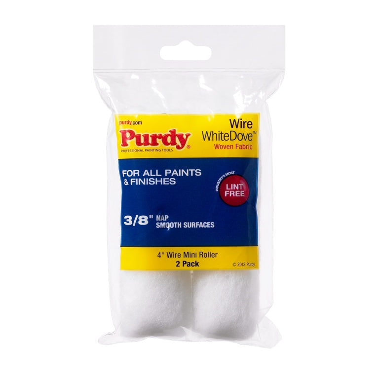 Purdy Wire White Dove 4" Roller Sleeves 3/8" Nap 2 Pack