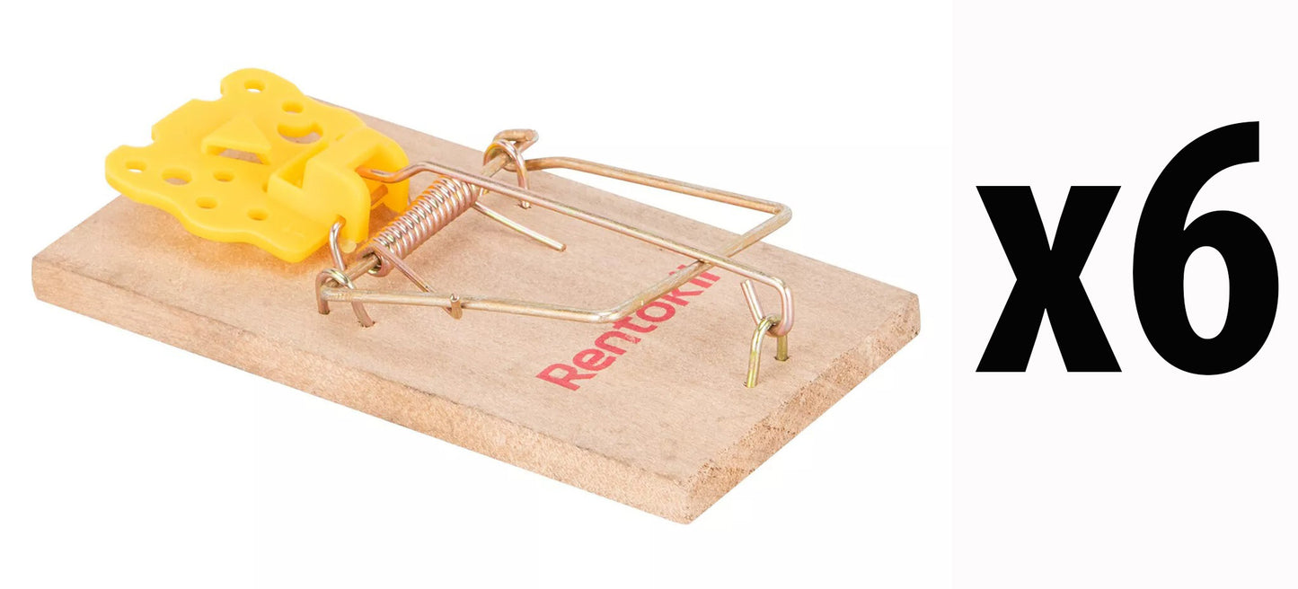 Rentokil Traditional Wooden Mouse Trap - 6 Pack