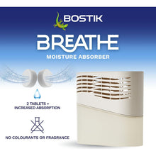 Bostik Breathe Dehumidifier Moisure Absorber Unit with 2 Refill Tablets