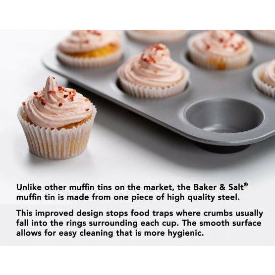 Baker & Salt Non-Stick 12 Cup Muffin Tin