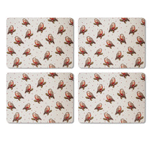 Christmas Table Placemats Set of 4 - Red Red Robin