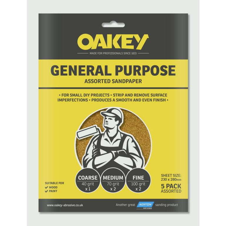 Oakey General Purpose Assorted Sandpaper