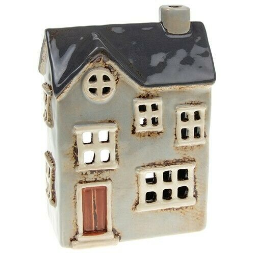 Village Pottery Country House Tealight Holder - Pale Grey