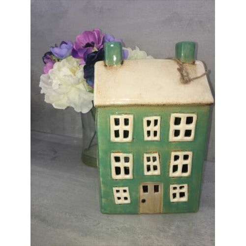 Village Pottery Large Green House Tealight Holder