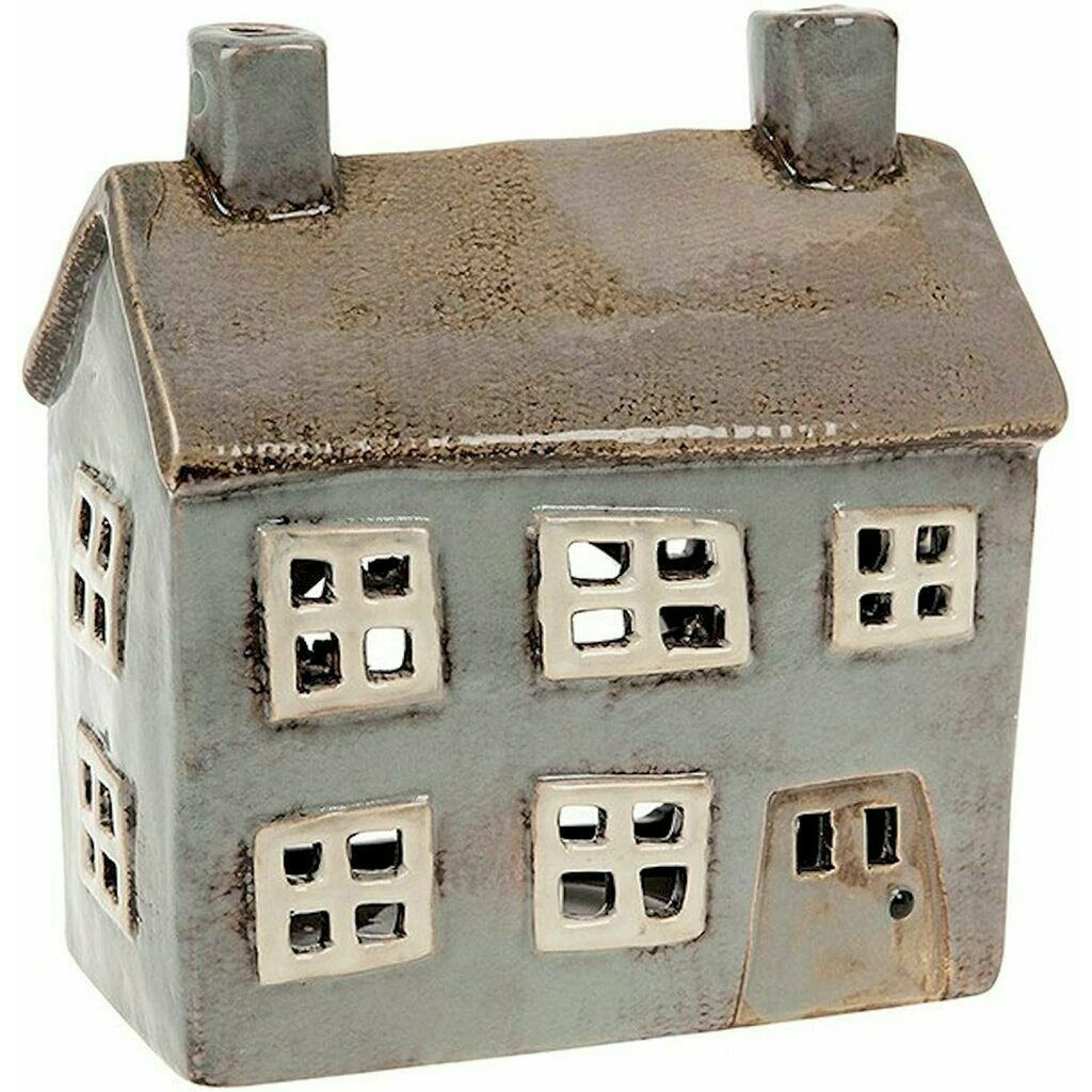 Village Pottery Grey House Tealight Holder