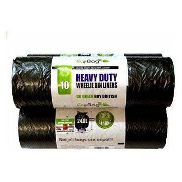 Eco Bag Heavy Duty WHEELIE BIN LINERS 240 Litres - Roll Of 10 Bags